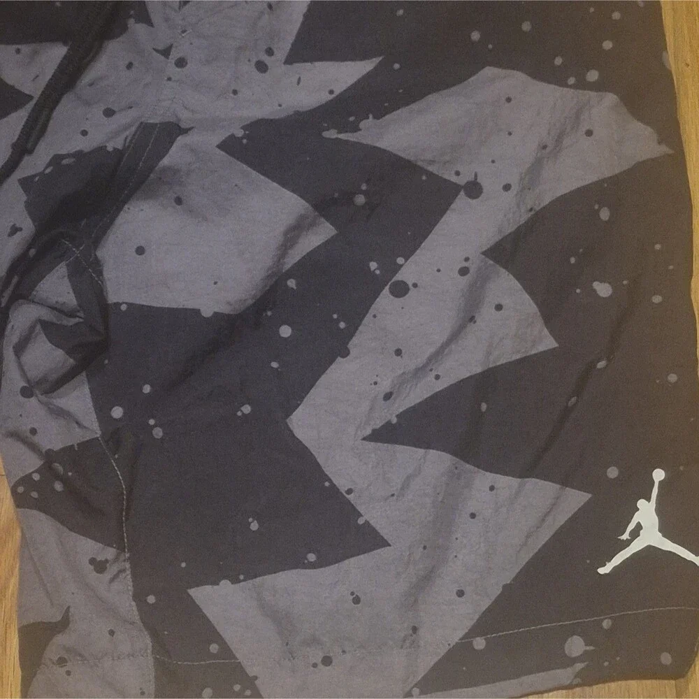 Air Jordan Jumpman Poolside Shorts Mens Small Grey Black Splatter CJ4701-084